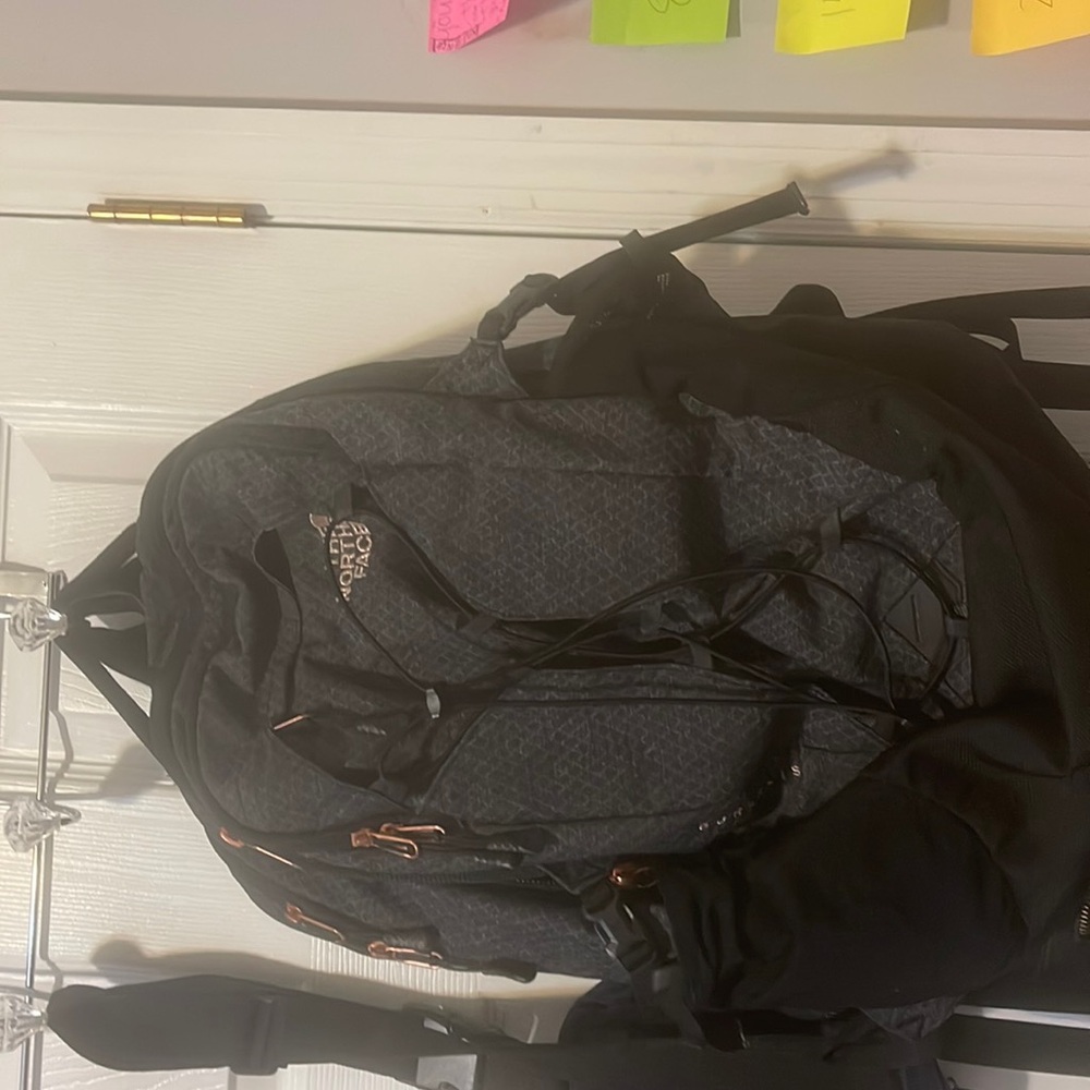 Northface Bookbag with Rose Gold Zippers